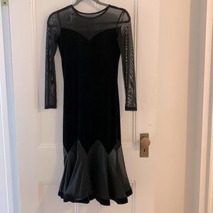 Black Dress with mesh and velvet